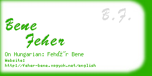 bene feher business card